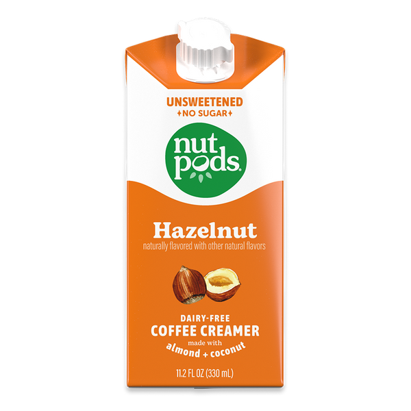 nutpods Hazelnut unsweetened dairy free coffee creamer Whole30