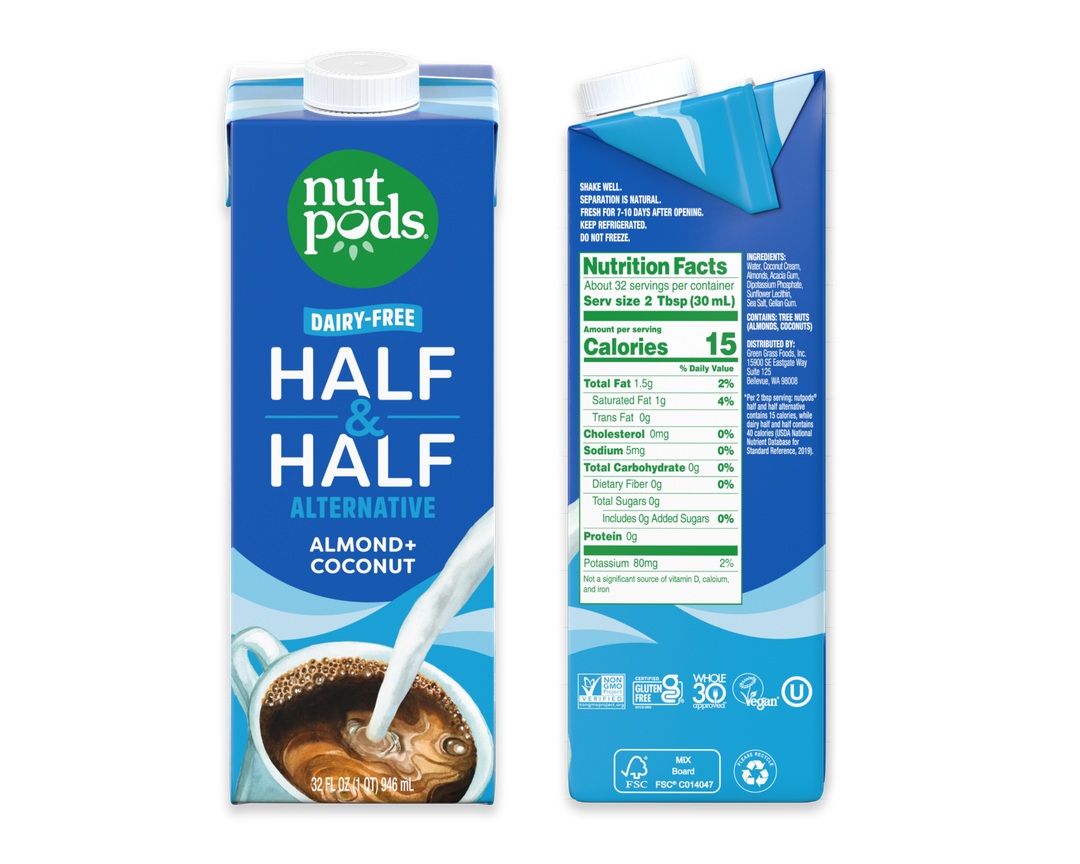 Half half nutpods dairy free creamer
