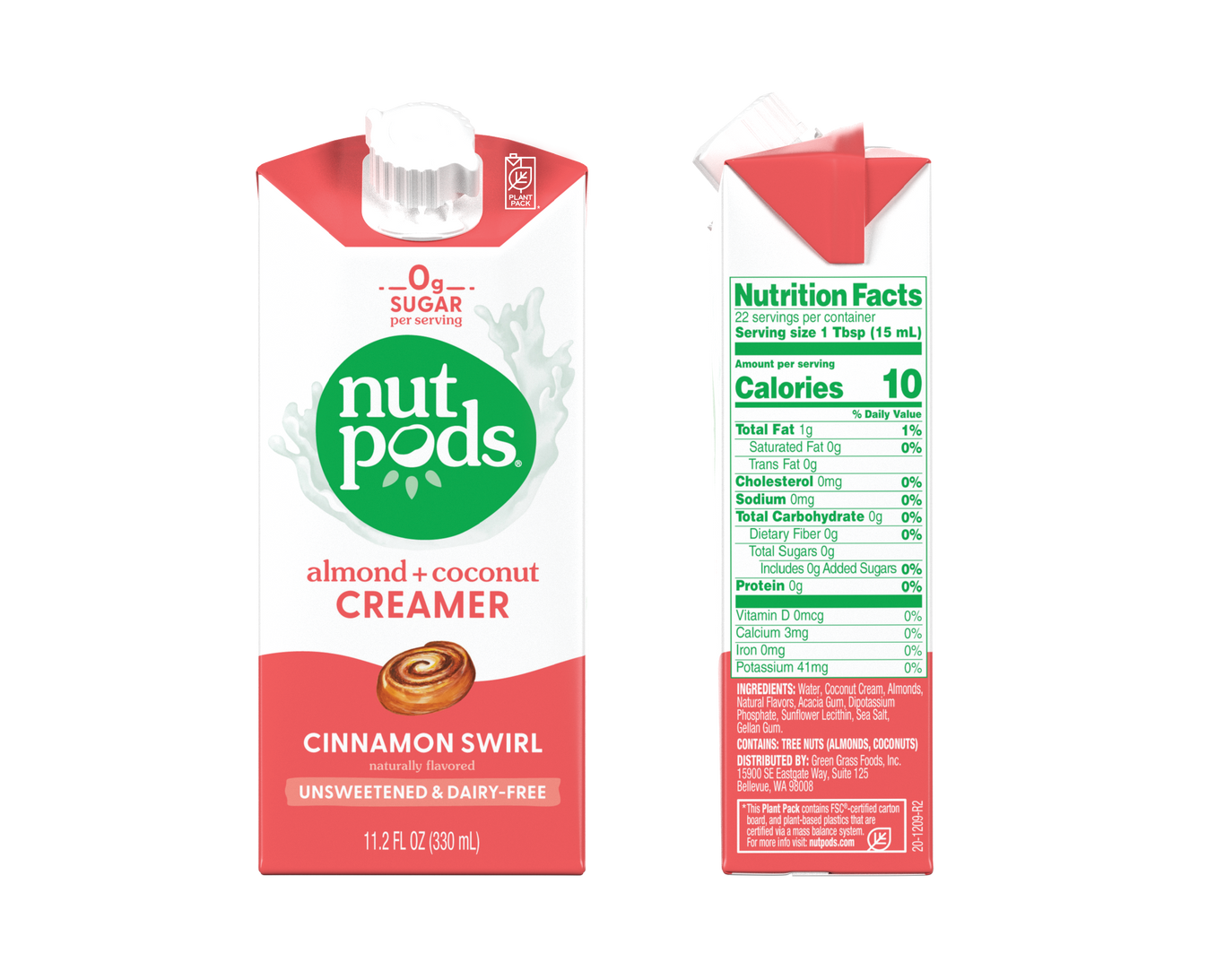 nutpods Cinnamon Swirl unsweetened dairy free coffee creamer Whole30 / Paleo / Keto / Vegan