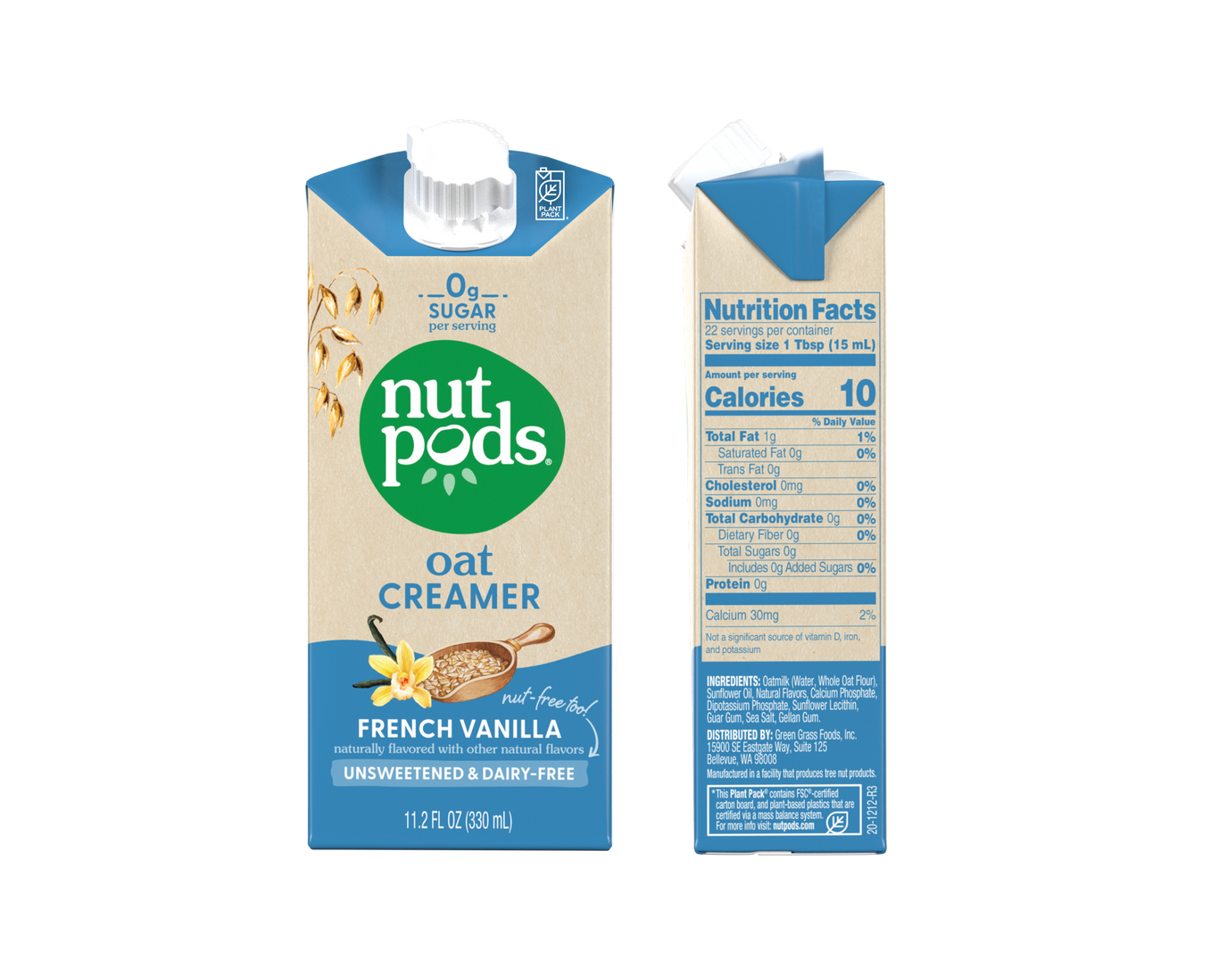 nutpods Oat French Vanilla unsweetened dairy free coffee creamer Keto / Vegan / Sugar Free