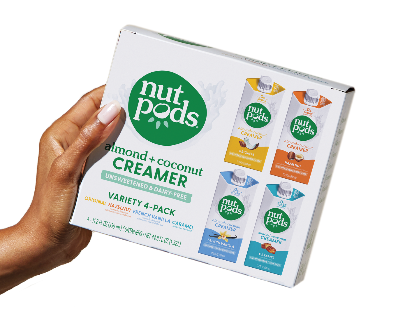 nutpods Variety 4 Pack unsweetened dairy free coffee creamer Whole30