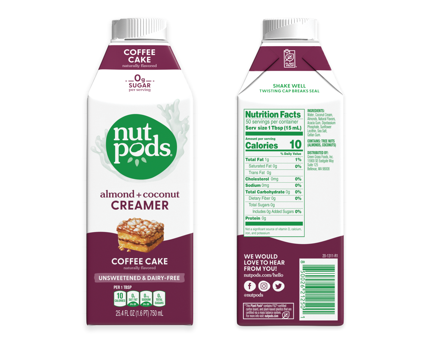 Coffee Cake nutpods DairyFree Creamer