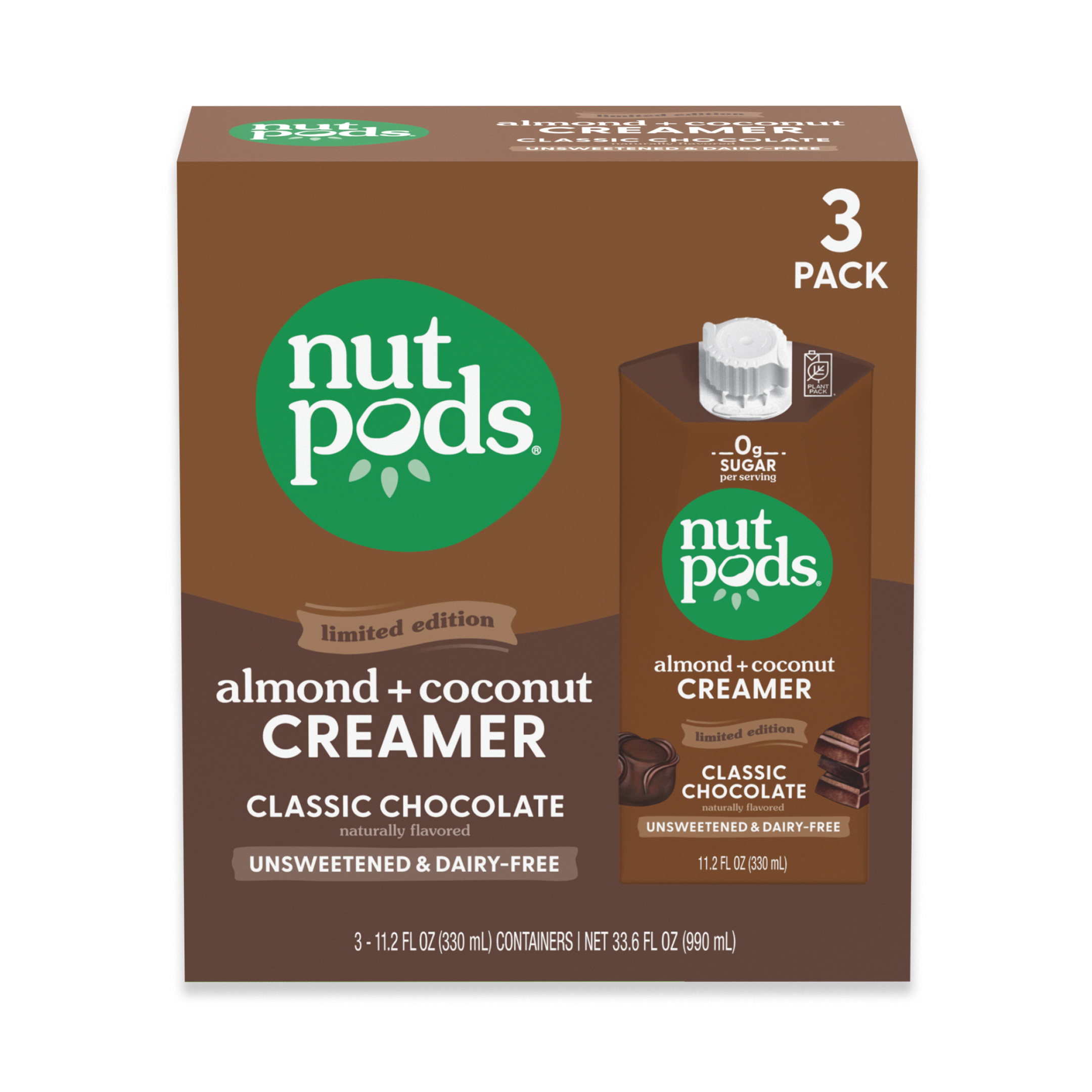 Unsweetened Almond and Coconut Classic Chocolate Creamer 3 Pack