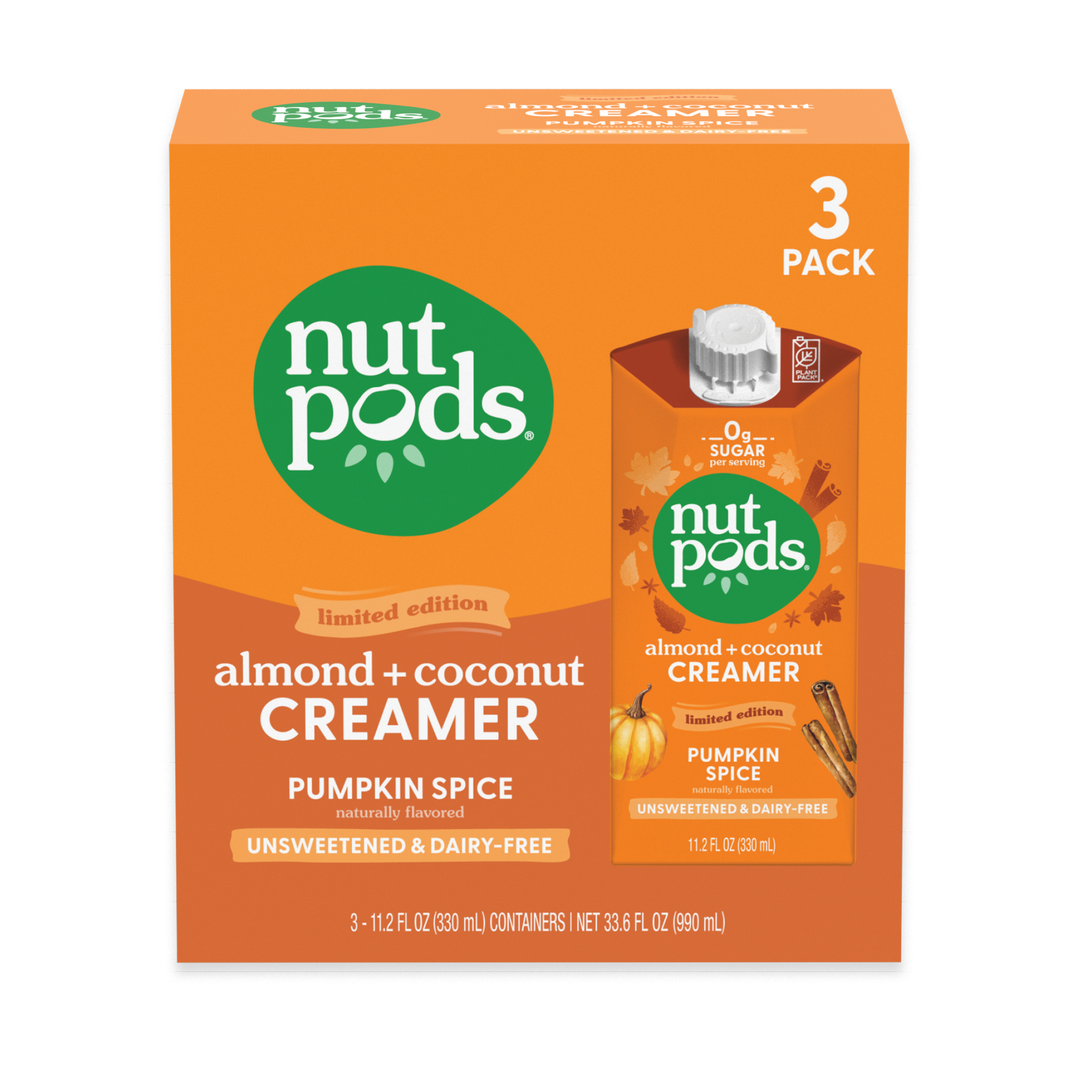 Unsweetened Almond and Coconut Pumpkin Spice Creamer 3 Pack